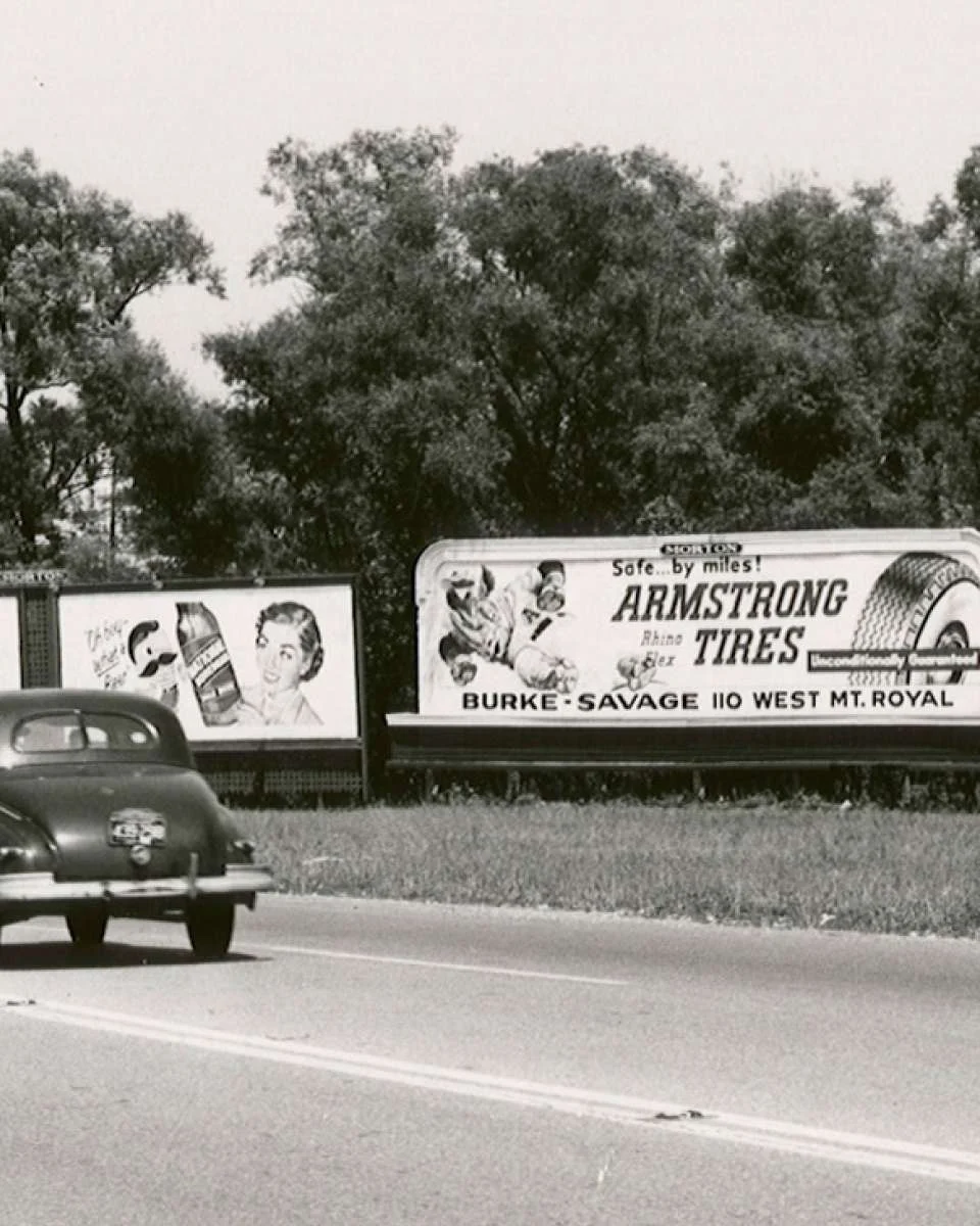 A 1950s Armstrong Tires roadside billboard